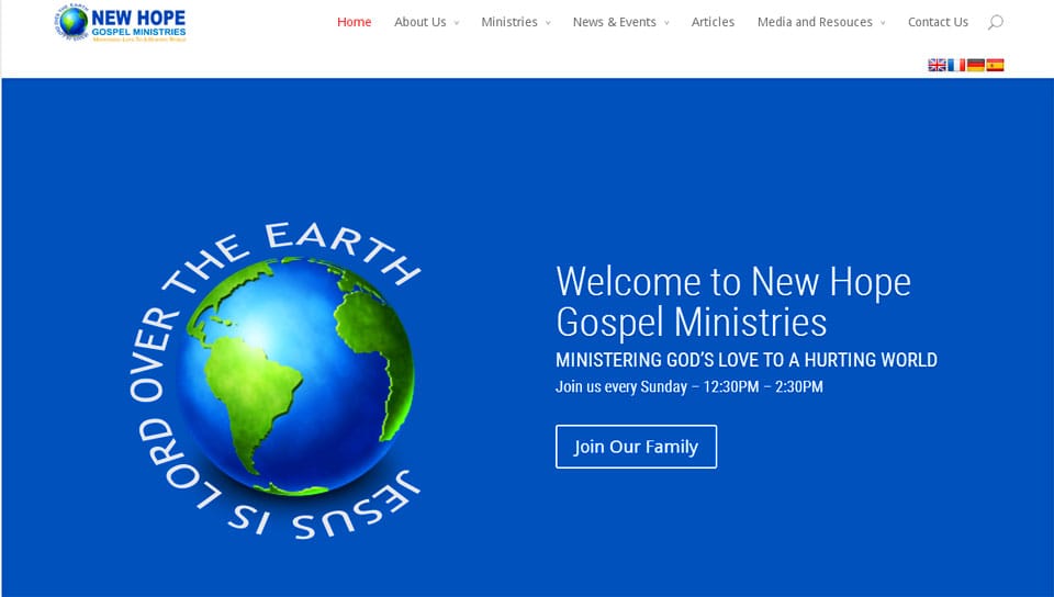 New Hope Gospel Ministries brand new website goes live